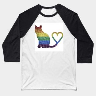 Gay Pride Cat Baseball T-Shirt